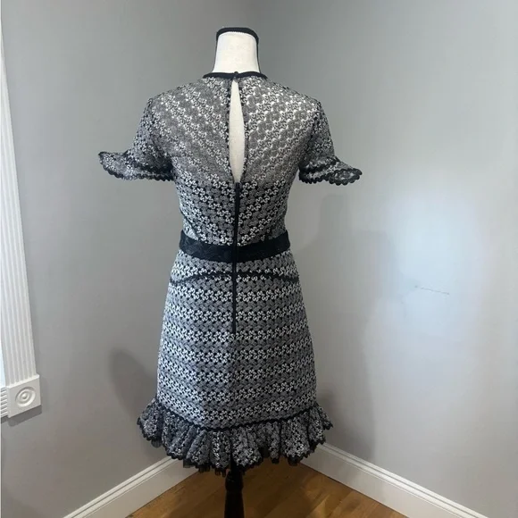 Three Floor, Elegant Black and White Women's Dress Size:4 - Picture 4 of 11